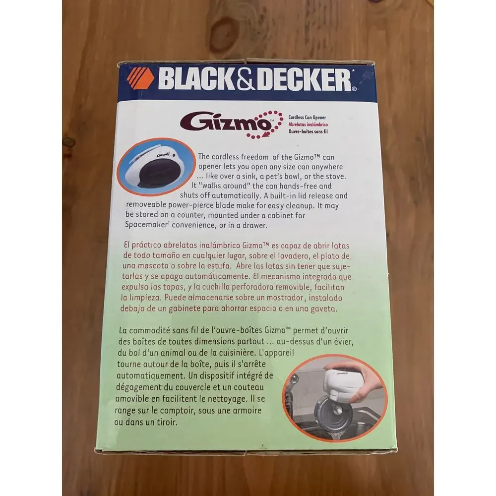 Black & Decker GIZMO Spacemaker Cordless Can Opener EM200 Hands-Free Auto Off